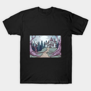 Halloween Dracula Vampire Mansion T-Shirt